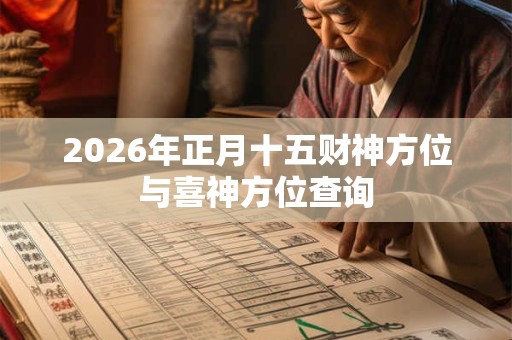 2026年正月十五财神方位与喜神方位查询