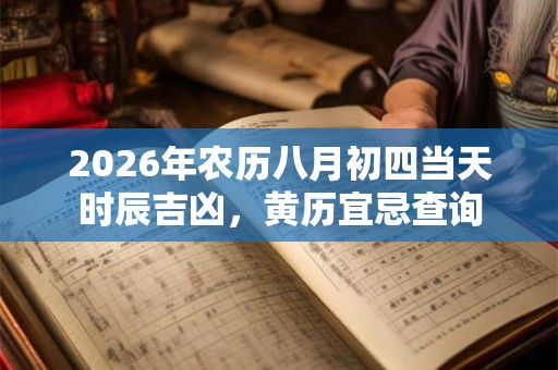 2026年农历八月初四当天时辰吉凶，黄历宜忌查询