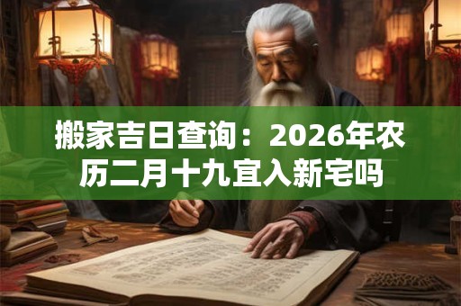 搬家吉日查询：2026年农历二月十九宜入新宅吗