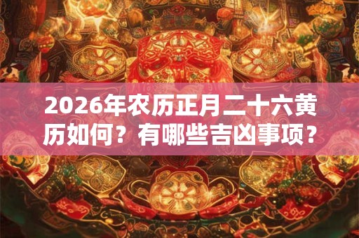 2026年农历正月二十六黄历如何？有哪些吉凶事项？