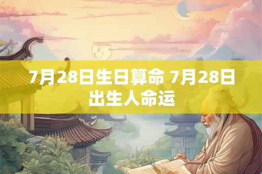 7月28日生日算命 7月28日出生人命运
