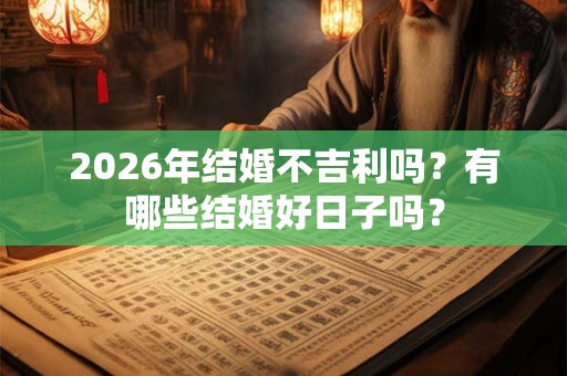 2026年结婚不吉利吗？有哪些结婚好日子吗？