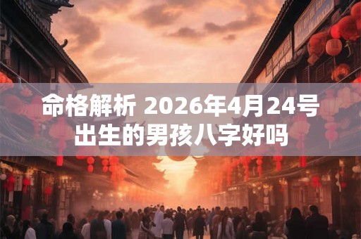 命格解析 2026年4月24号出生的男孩八字好吗