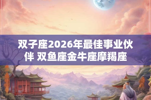 双子座2026年最佳事业伙伴 双鱼座金牛座摩羯座