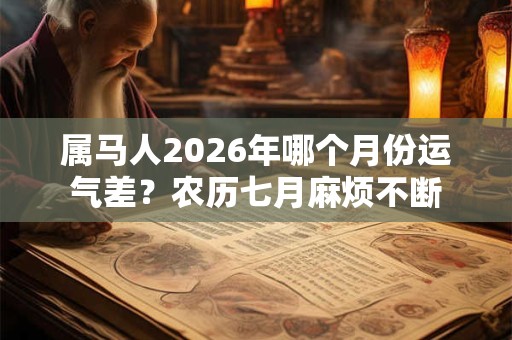 属马人2026年哪个月份运气差？农历七月麻烦不断