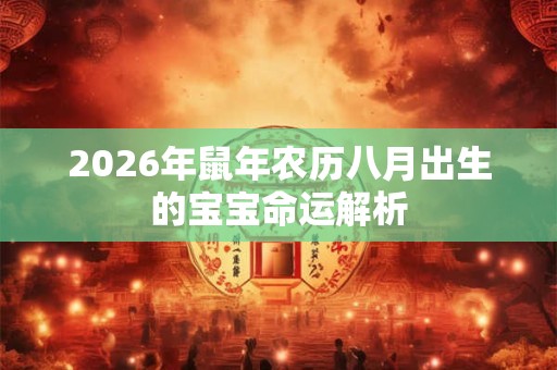 2026年鼠年农历八月出生的宝宝命运解析