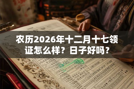 农历2026年十二月十七领证怎么样？日子好吗？