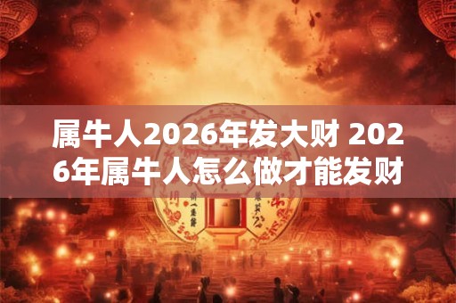 属牛人2026年发大财 2026年属牛人怎么做才能发财