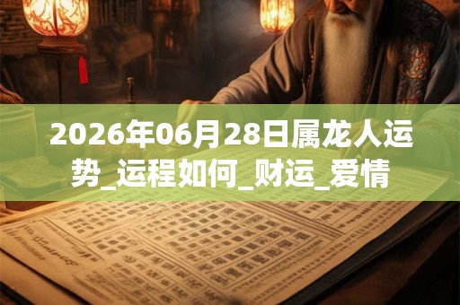 2026年06月28日属龙人运势_运程如何_财运_爱情 2026年06月28日属龙人运势_运程如何_财运_爱情