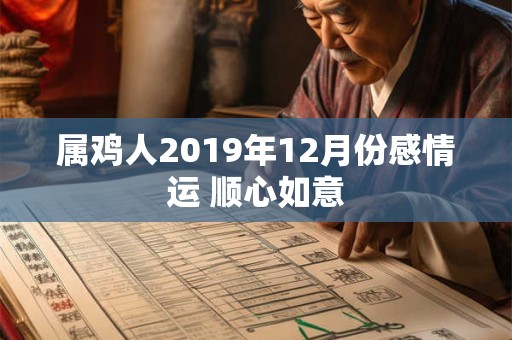 属鸡人2019年12月份感情运 顺心如意
