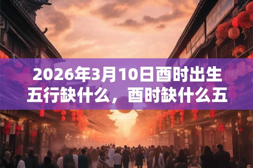 2026年3月10日酉时出生五行缺什么，酉时缺什么五行