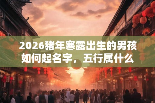 2026猪年寒露出生的男孩如何起名字，五行属什么