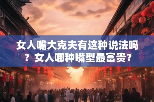 女人嘴大克夫有这种说法吗？女人哪种嘴型最富贵？