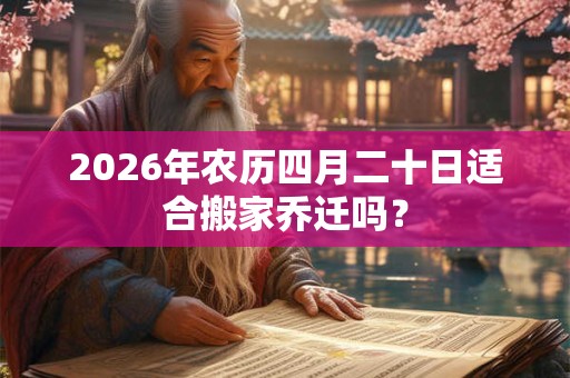 2026年农历四月二十日适合搬家乔迁吗？