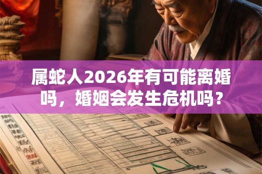 属蛇人2026年有可能离婚吗，婚姻会发生危机吗？