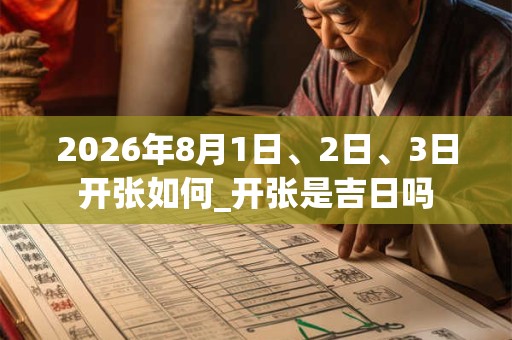 2026年8月1日、2日、3日开张如何_开张是吉日吗