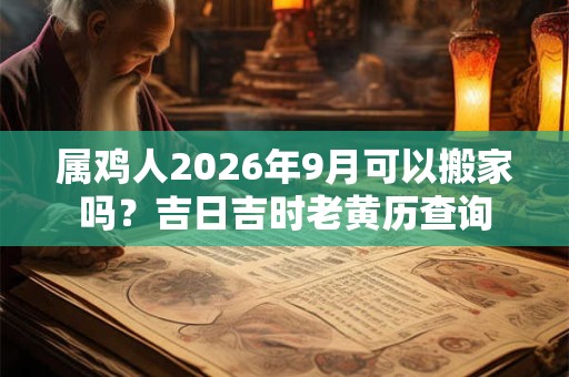 属鸡人2026年9月可以搬家吗？吉日吉时老黄历查询
