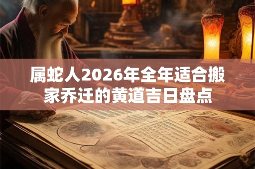 属蛇人2026年全年适合搬家乔迁的黄道吉日盘点