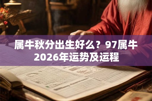 属牛秋分出生好么?97属牛2026年运势及运程 属牛秋分出生好么?97属牛2026年运势及运程