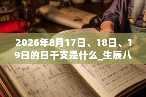 2026年8月17日、18日、19日的日干支是什么_生辰八字