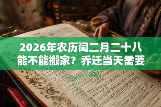 2026年农历闰二月二十八能不能搬家？乔迁当天需要请客吗？