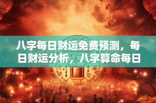 八字每日财运免费预测，每日财运分析，八字算命每日财运