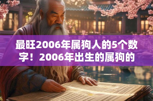 最旺2006年属狗人的5个数字！2006年出生的属狗的命运详解