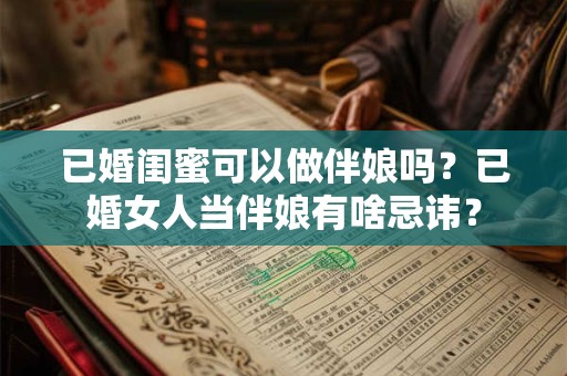 已婚闺蜜可以做伴娘吗?已婚女人当伴娘有啥忌讳? 已婚闺蜜可以做伴娘吗?已婚女人当伴娘有啥忌讳?