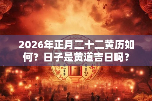 2026年正月二十二黄历如何?日子是黄道吉日吗? 2026年正月二十二黄历如何?日子是黄道吉日吗?