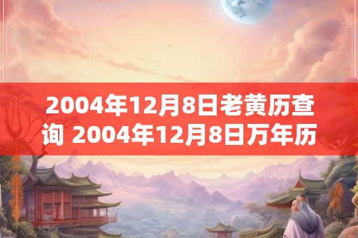 2004年12月8日老黄历查询 2004年12月8日万年历黄道吉日