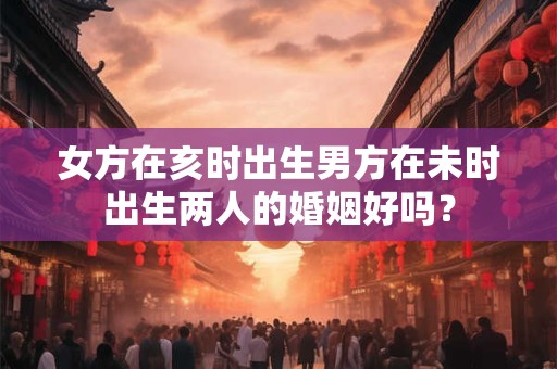 女方在亥时出生男方在未时出生两人的婚姻好吗? 女方在亥时出生男方在未时出生两人的婚姻好吗?