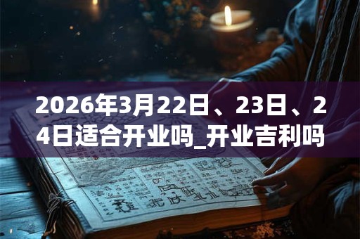 2026年3月22日、23日、24日适合开业吗_开业吉利吗