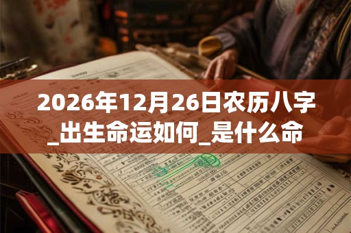 2026年12月26日农历八字_出生命运如何_是什么命 2026年12月26日农历八字_出生命运如何_是什么命