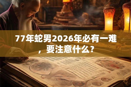 77年蛇男2026年必有一难，要注意什么？