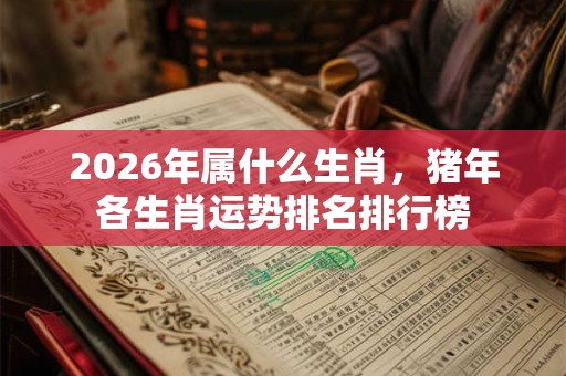 2026年属什么生肖，猪年各生肖运势排名排行榜