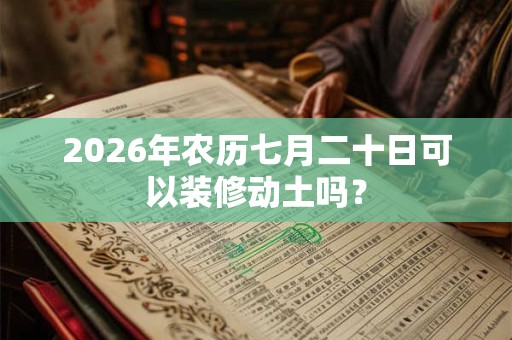 2026年农历七月二十日可以装修动土吗？
