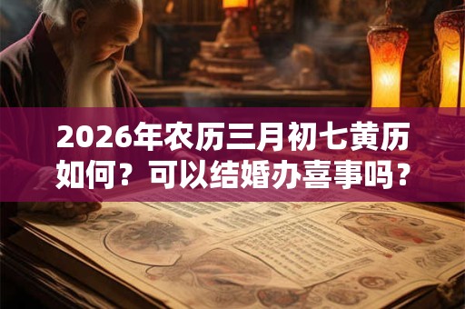 2026年农历三月初七黄历如何？可以结婚办喜事吗？