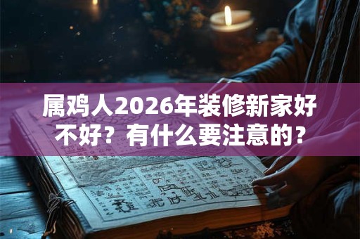 属鸡人2026年装修新家好不好？有什么要注意的？