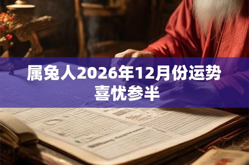 属兔人2026年12月份运势 喜忧参半