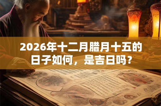 2026年十二月腊月十五的日子如何，是吉日吗？