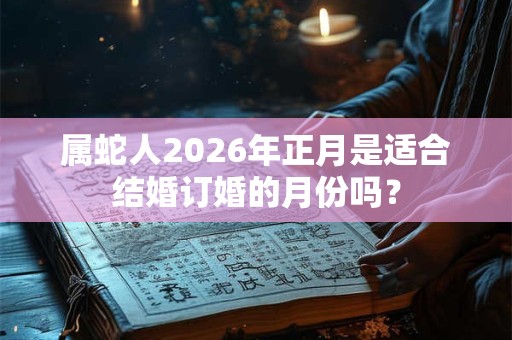 属蛇人2026年正月是适合结婚订婚的月份吗？