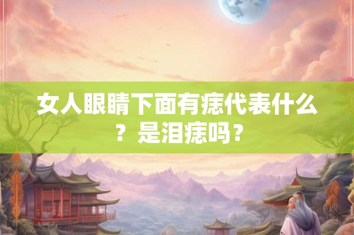 女人眼睛下面有痣代表什么？是泪痣吗？