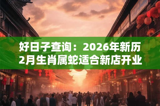 好日子查询：2026年新历2月生肖属蛇适合新店开业的吉利日子？