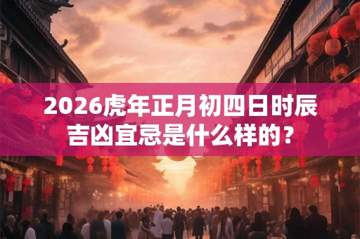 2026虎年正月初四日时辰吉凶宜忌是什么样的？