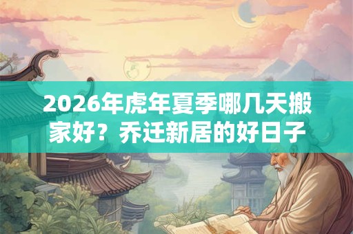 2026年虎年夏季哪几天搬家好？乔迁新居的好日子