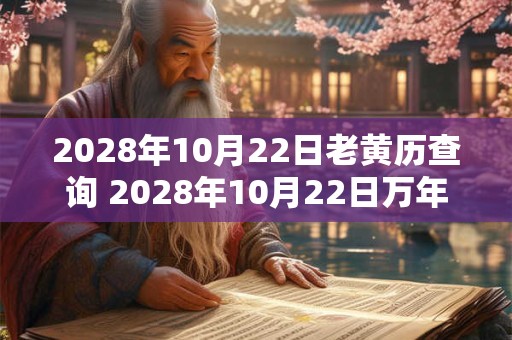 2028年10月22日老黄历查询 2028年10月22日万年历黄道吉日