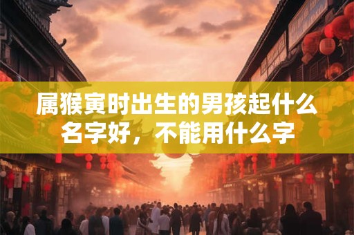 属猴寅时出生的男孩起什么名字好，不能用什么字