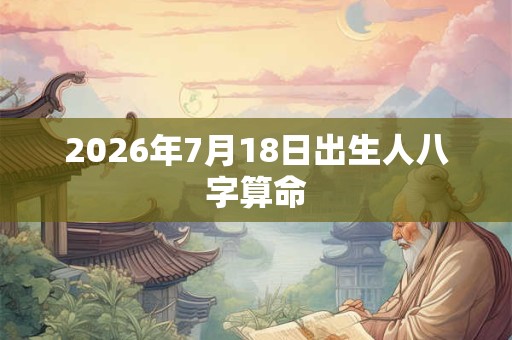 2026年7月18日出生人八字算命