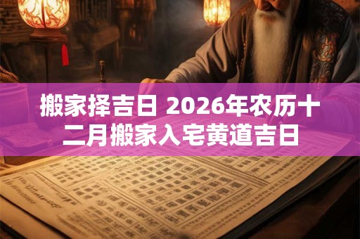 搬家择吉日 2026年农历十二月搬家入宅黄道吉日