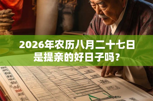 2026年农历八月二十七日是提亲的好日子吗？